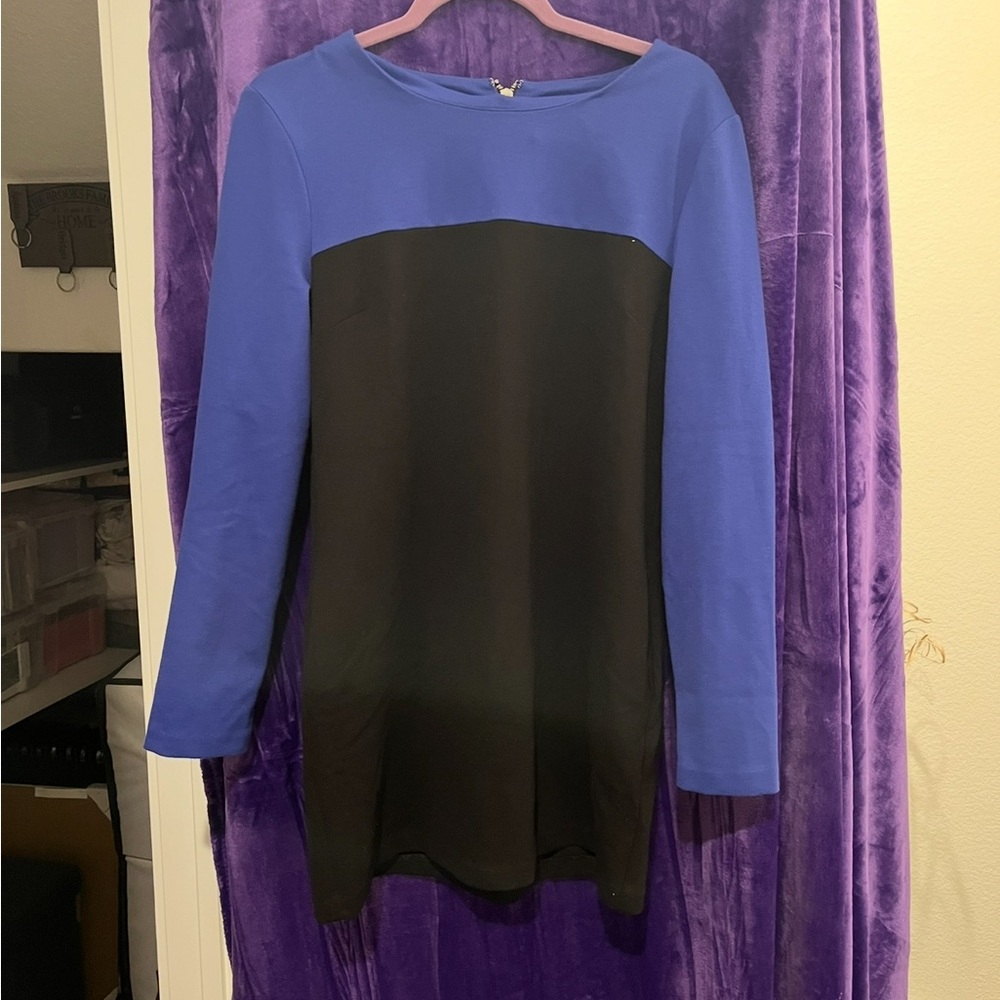 Michael Kors Blue and Black Colorblock Dress